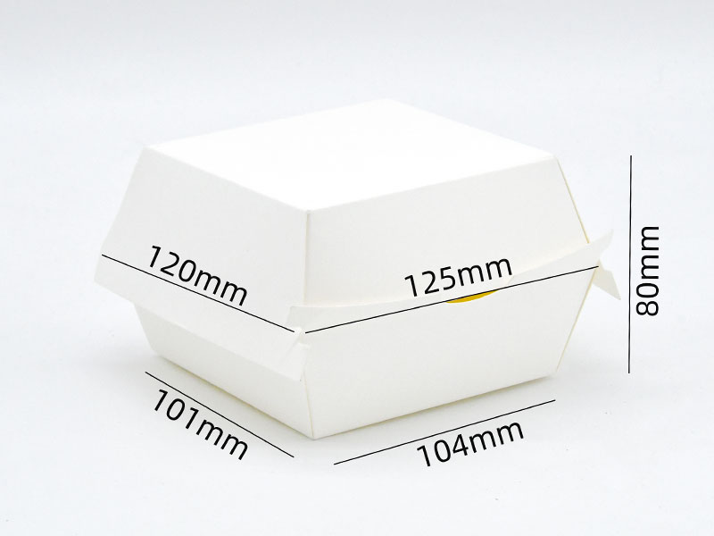 HB#104 White One-time Cardboard Burger Box