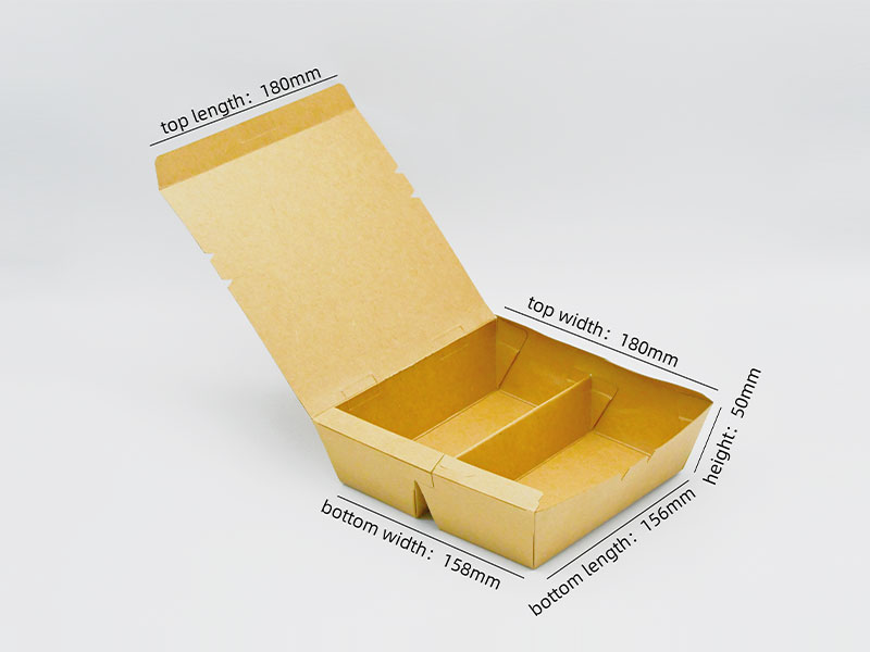 L158 two grids up and down Brown recyclable Food Paper Box
